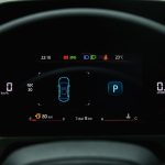 Electric car efficiency visual showing an electric car dashboard