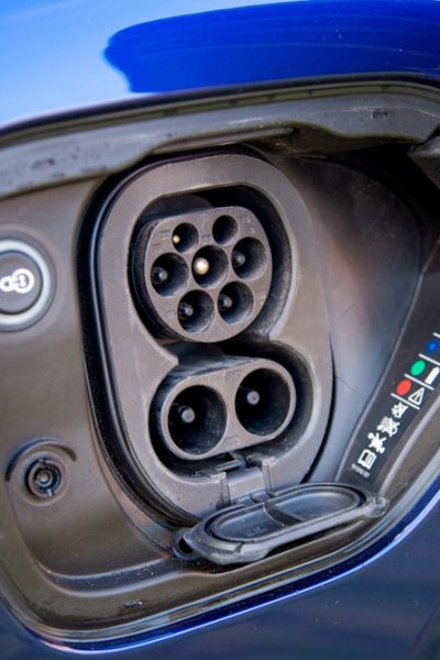 CCS charge port for turbo charging of Porsche Taycan