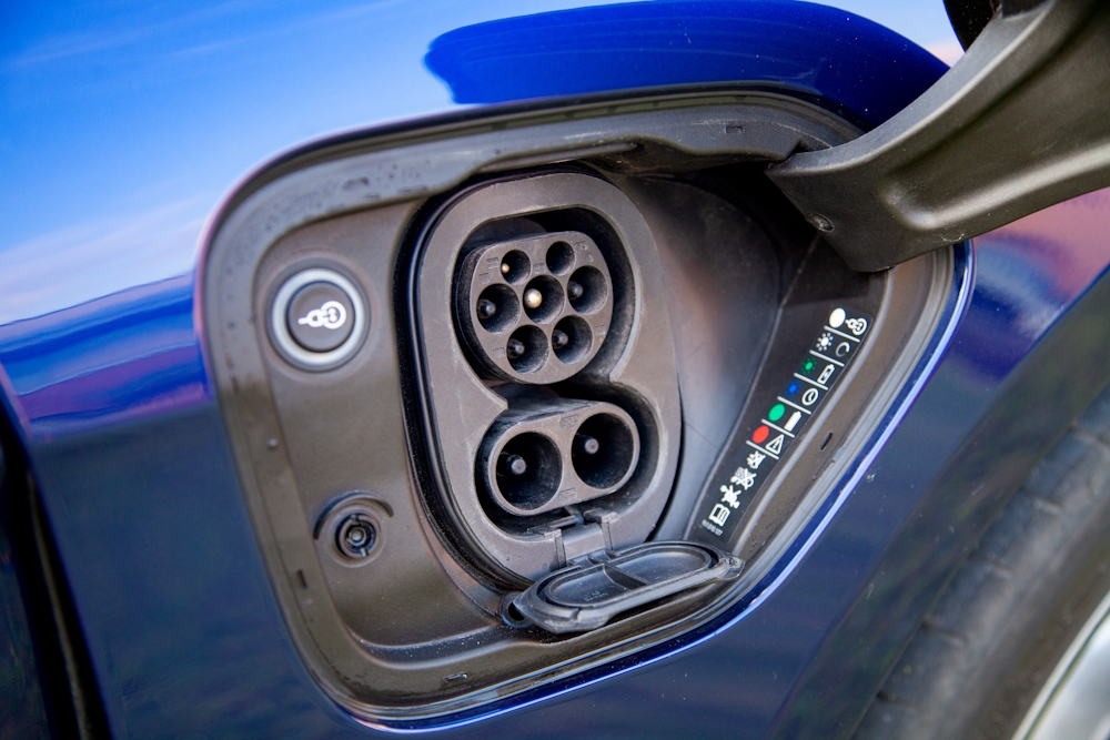 CCS charge port for turbo charging of Porsche Taycan