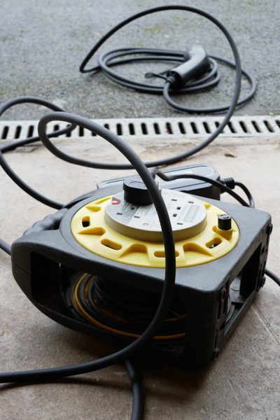 charging ev with an extension lead and a portable charger