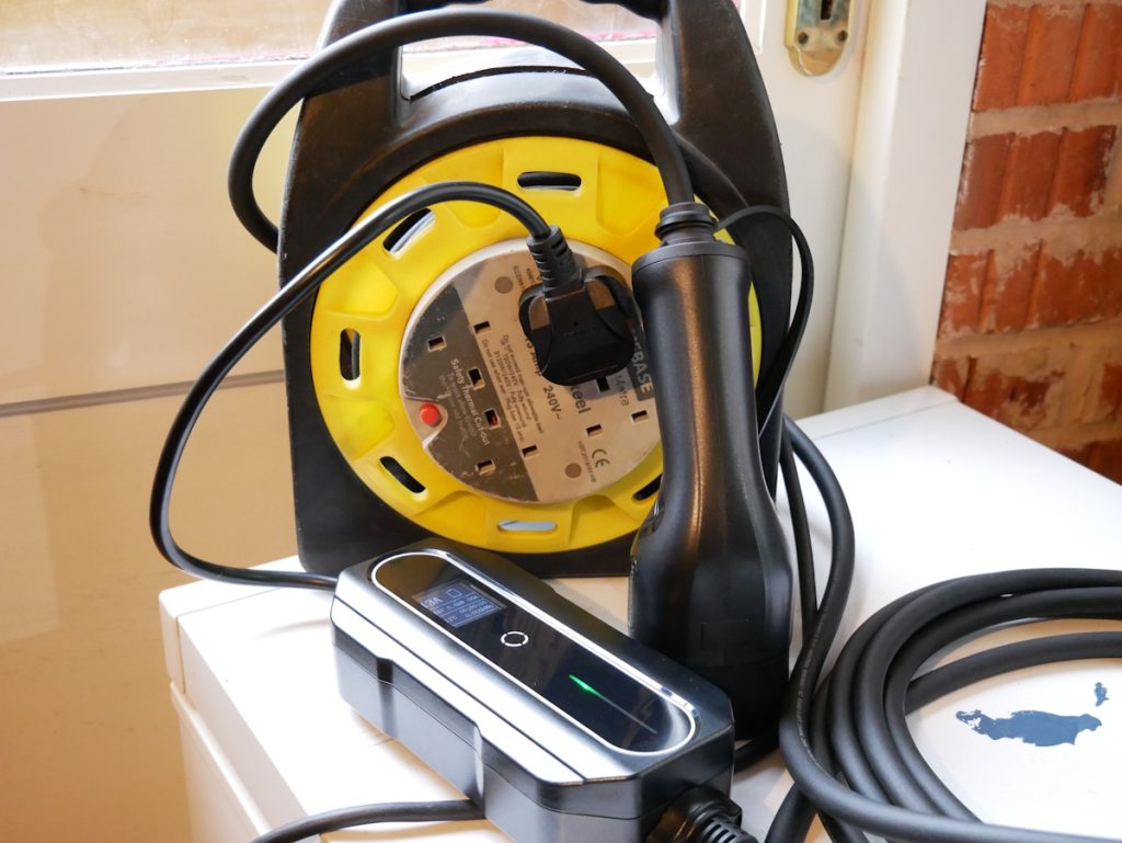 extension reel or lead with a type 2 to 3 pin portable charger