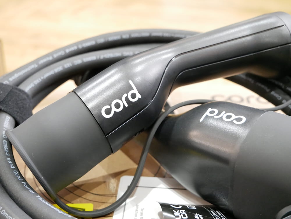 Cord Type 2 charging cable close up of the charging heads