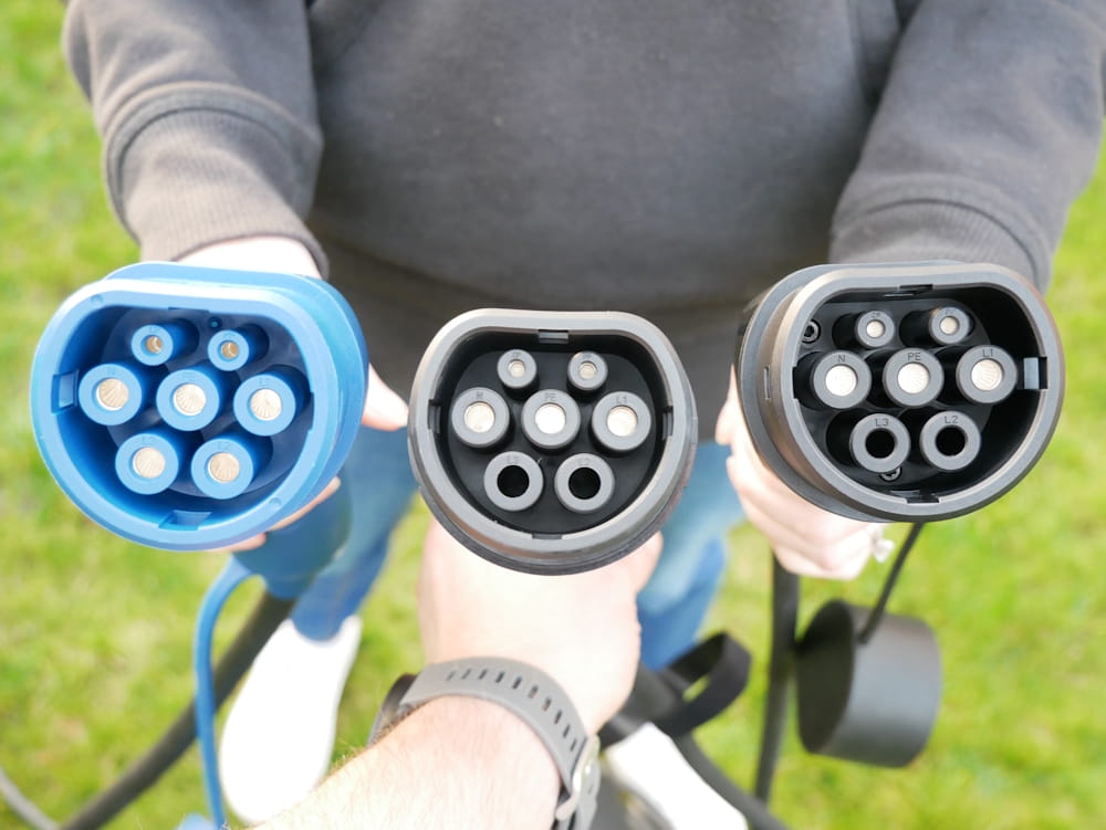 The female ends of all three Type 2 cables