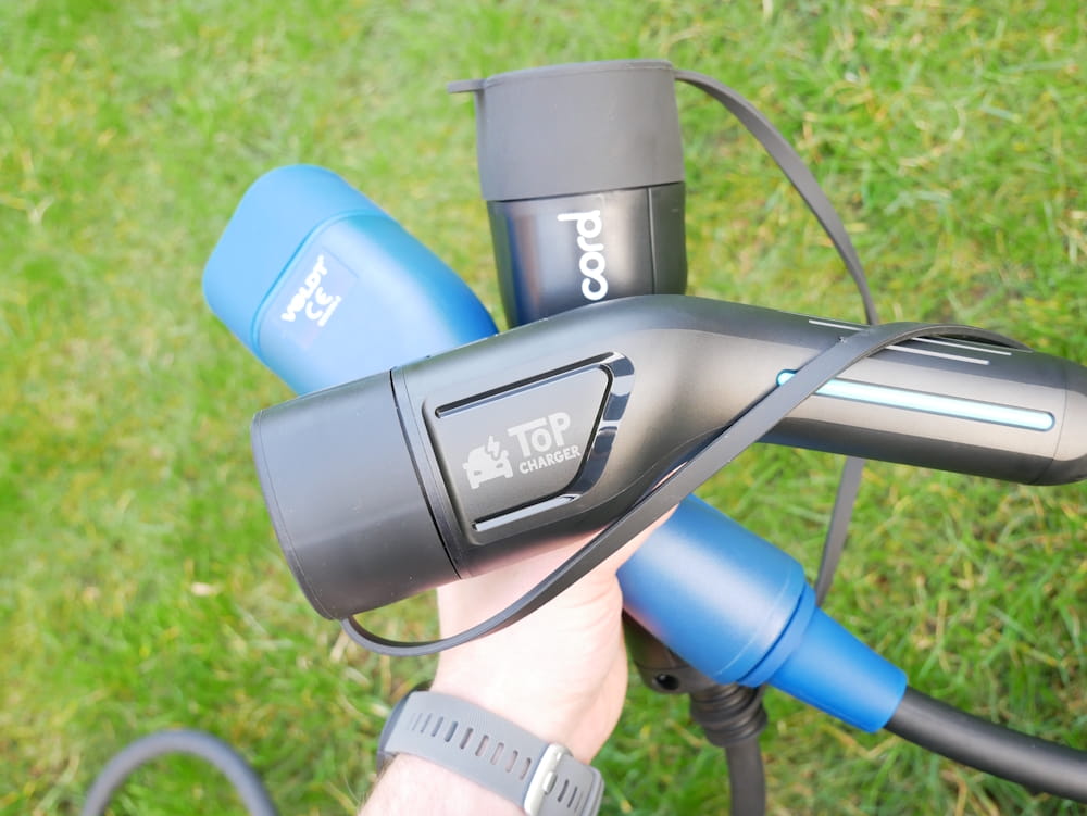 Top Charger vs Cord vs Voldt - all three Type 2 cables together